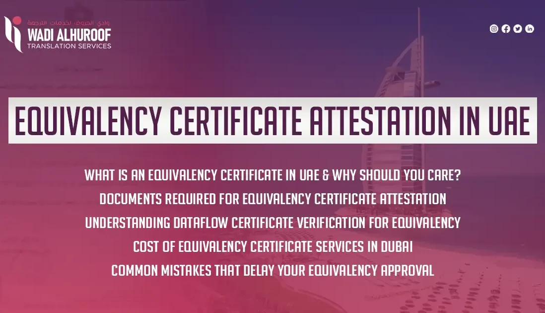 Equivalency-certificate-attestation-wadialhuroof-translation-and-attestation-office-dubai